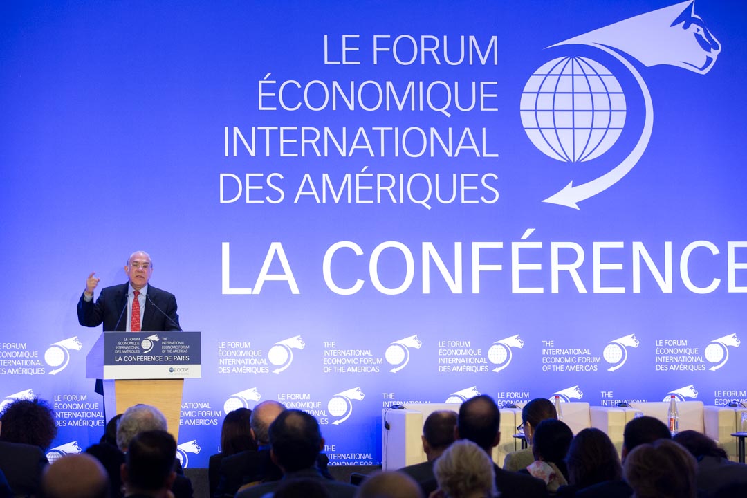 The International Economic Forum of the Americas. The Conference of Paris in the OECD in Paris. Angel Gurria, secretary general Organisation for Economic Co-operation